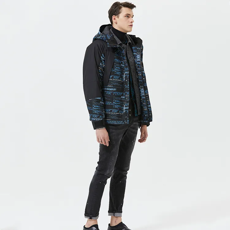 DAVID NAMAN Puffer Jacket Men's Blue-6
