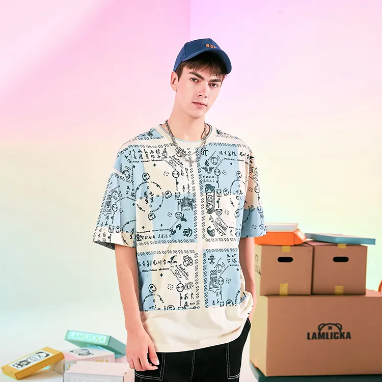 LAMLICKA T Shirts Unisex Beige Yellow-2