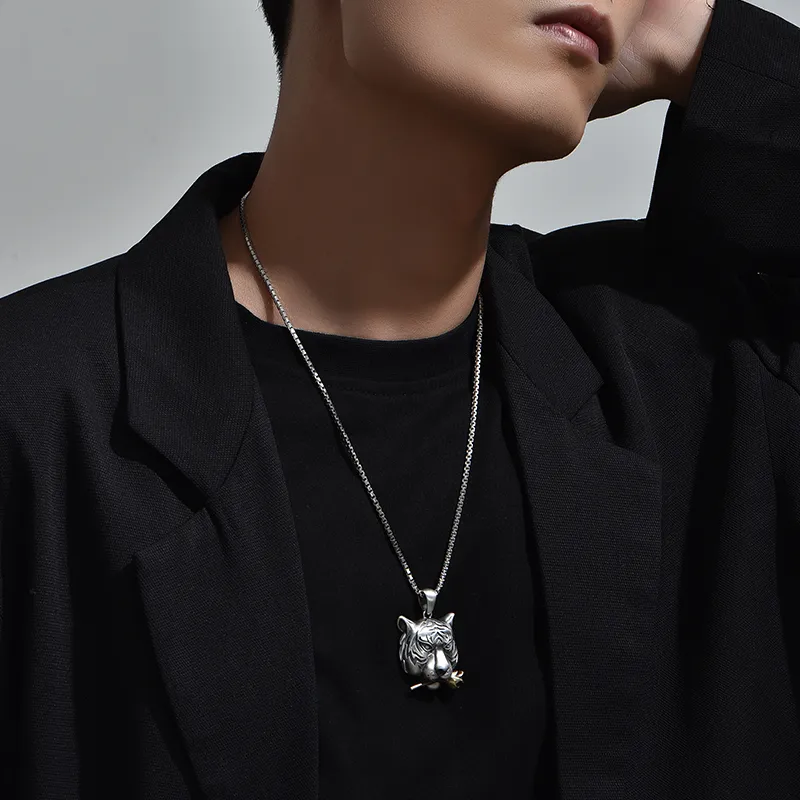MYSH Necklaces Men Tiger Pendant-6