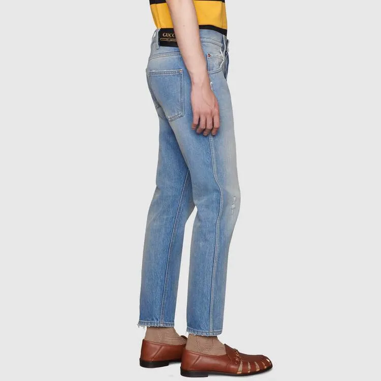 GUCCI Tapered Eco Bleached Jeans-5