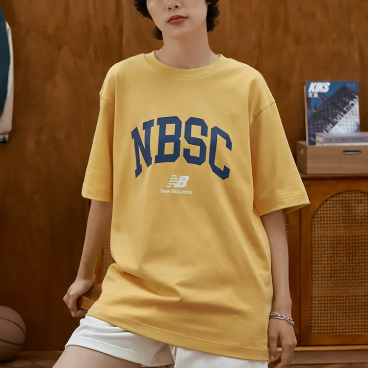New Balance Set in Sleeve T Shirt Unisex Yellow-6