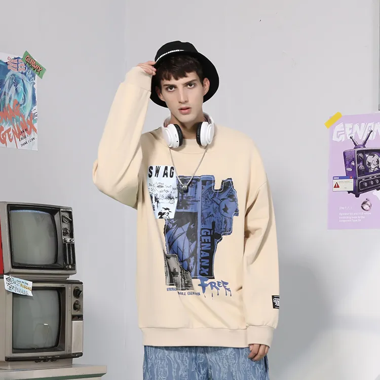GENANX Crew Neck Loose Fit Regular Sweatshirt Unisex-9