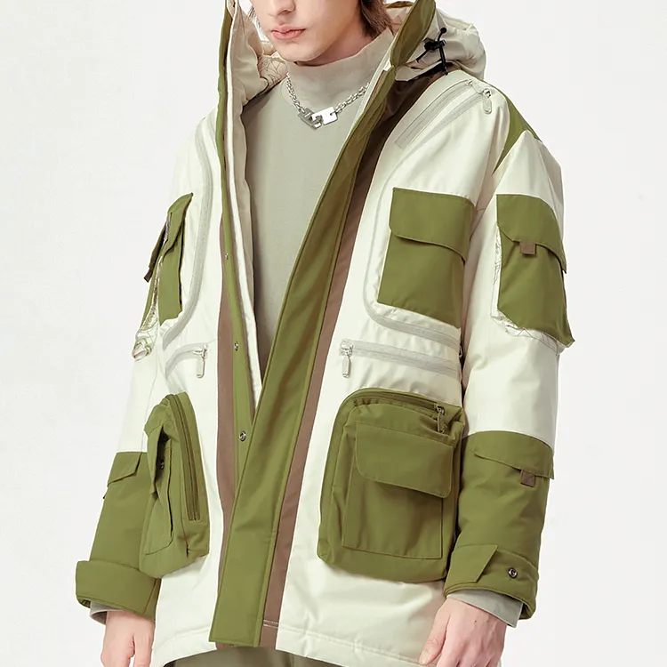 FILA FUSION x White Mountaineering Down Jacket Winter Men's Skin Gray-2