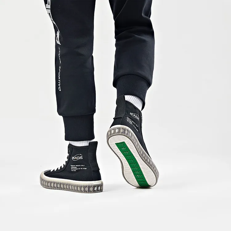 Kappa High Top Canvas Shoes Unisex Black-6