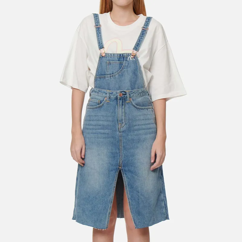 EVISU Sleeveless Dresses Women's Denim Blue-2