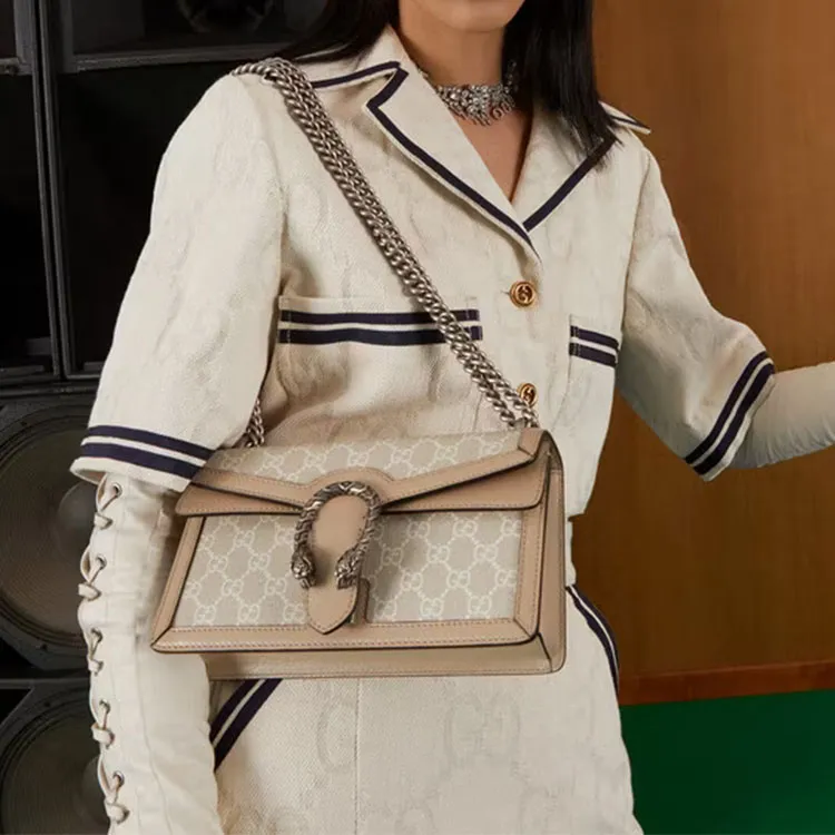 GUCCI Dionysus Canvas With Leather Portable Crossbody Bag, Shoulder Bag Women's-8