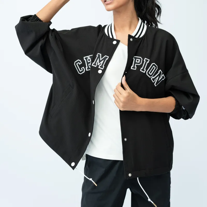 Champion Baseball Jacket Japan Version Women's Black-1