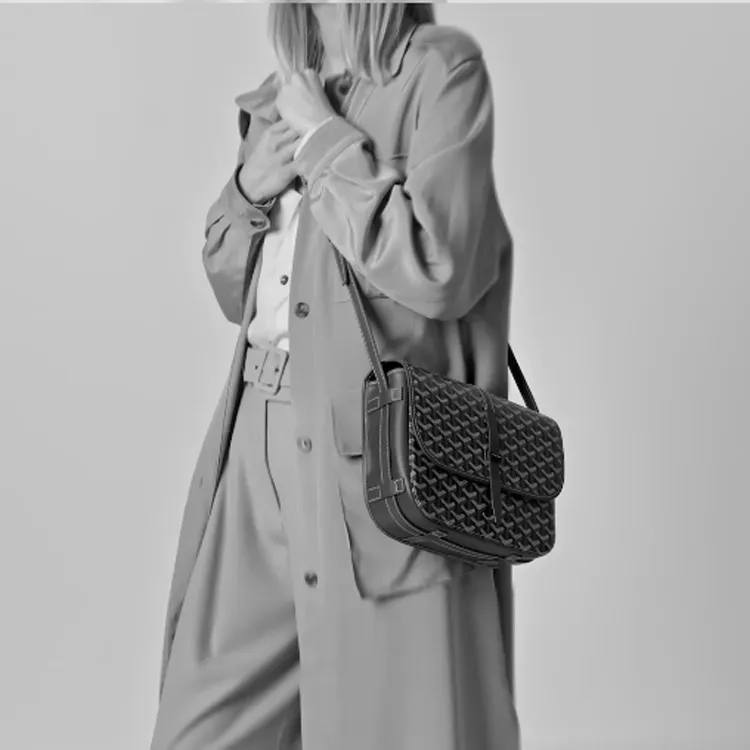 GOYARD Belvédère Canvas With Leather Crossbody Bag, Shoulder Bag Unisex-6