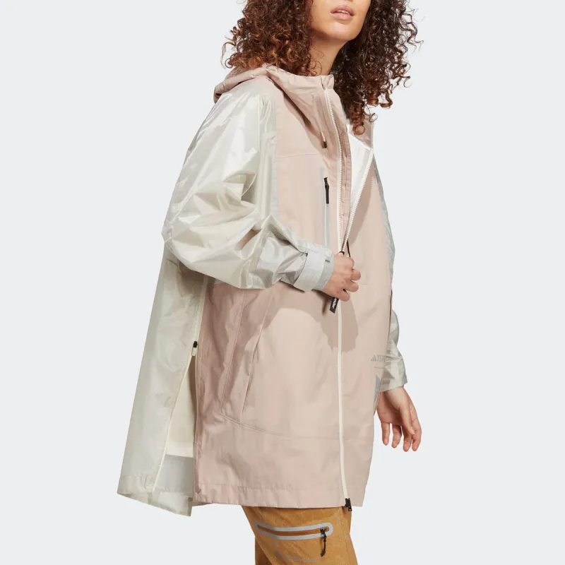 And Wander X Adidas TERREX X And Wander Windbreaker Jackets Women's Gray Pink-3