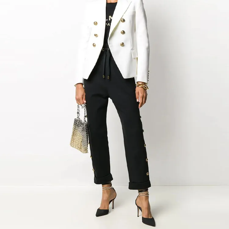 BALMAIN Double breasted Leather Blazer-1