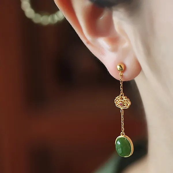 xiaoyinjiang Hetian Jade Earrings Women's-1