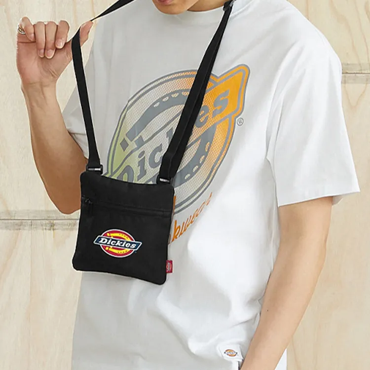 Dickies Polyester Cell Phone Pouch, Small Square Bag, Shoulder Bag, Crossbody Bag Regular Unisex Black-6