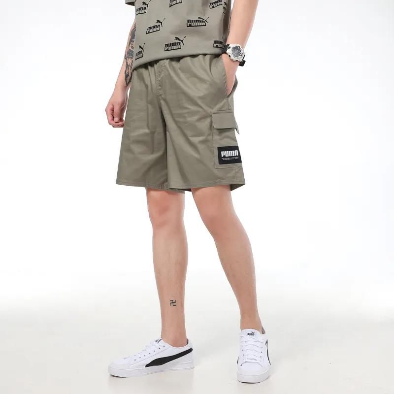 PUMA Casual Shorts Men Vetiver Gray-4