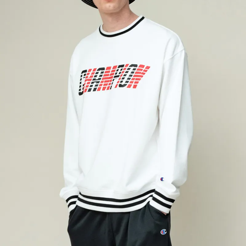 Champion Crew Neck Sweatshirt Japan Version Unisex White-2