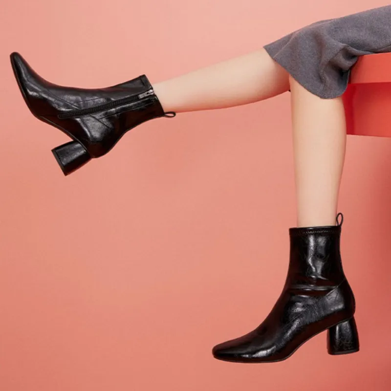 TOOMANYSHOES Whispering Softly Ankle Boots 6cm Women's Black-3