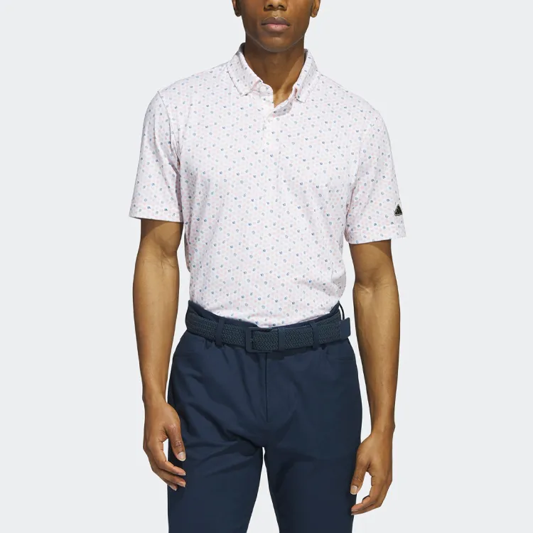 Adidas Polo Shirts Men Fusion Coral Pink-1