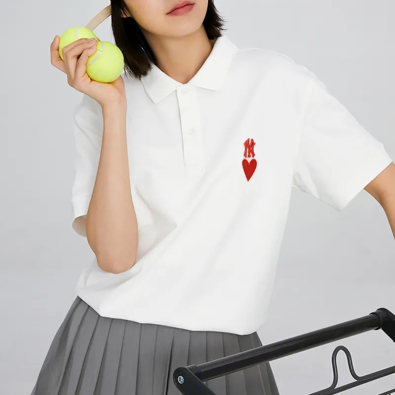 MLB Polo Shirt Unisex Cream White-5