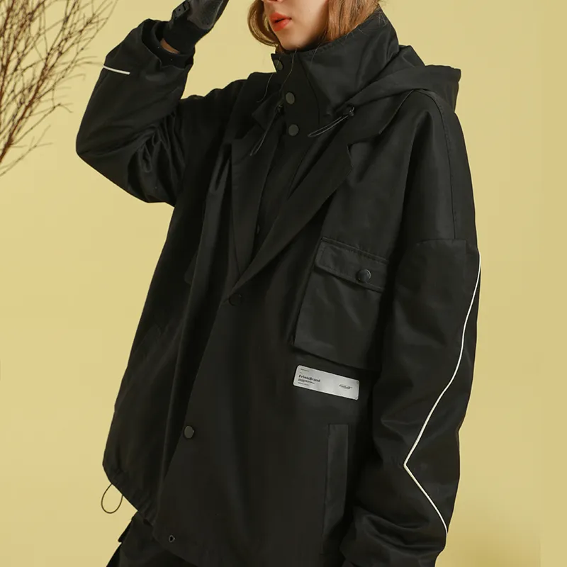 FRLMK Windbreaker Jackets Unisex Black-2