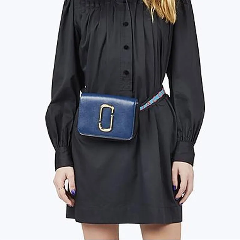 MARC JACOBS Leather Camera Bag, Shoulder Bag, Crossbody Bag Women's Blue-5
