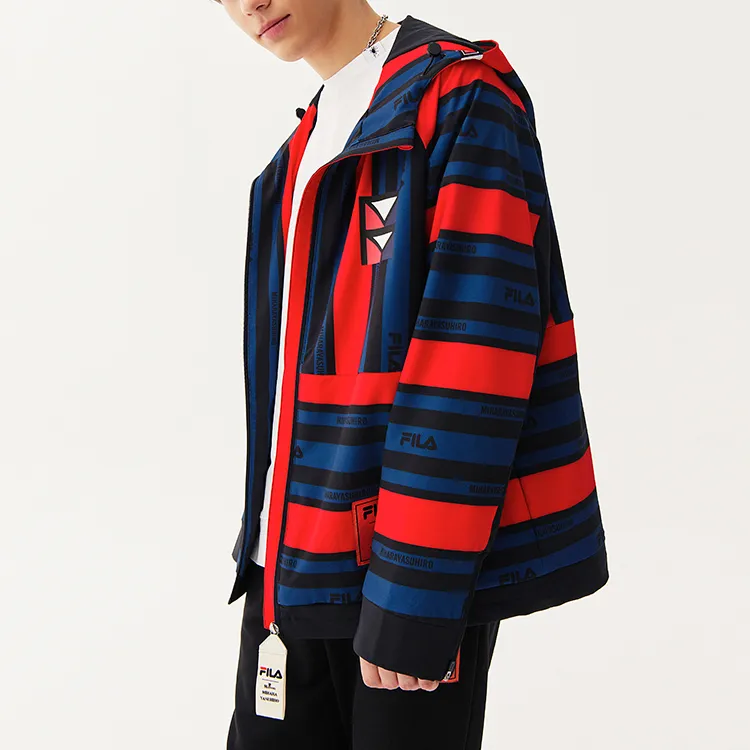 Mihara Yasuhiro X FILA MIHARA YASUHIRO Collaboration Collection Jackets Men Red & Navy Blue Stripes-4