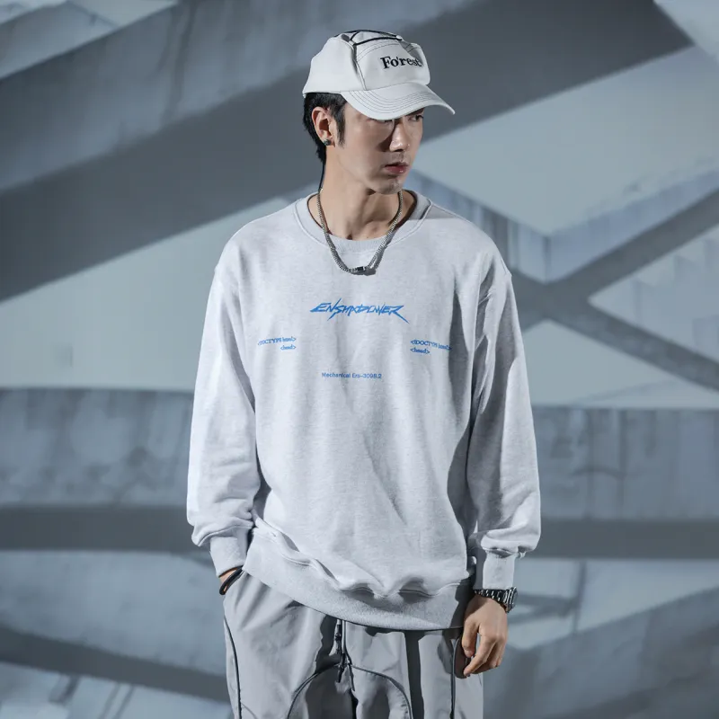 ENSHADOWER Crew Neck Loose Fit Regular Sweatshirt Unisex Gray-2