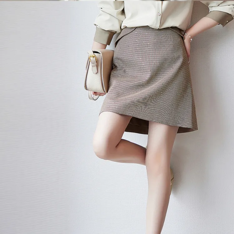 Dme Casual Short Skirts Women's Brown-1