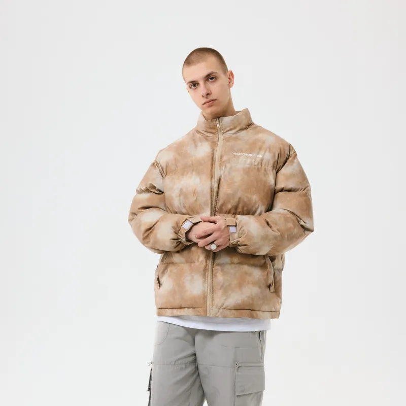 FPA Camouflage Letters Stand Collar Loose Fit Thickened Puffer Jacket Unisex-11