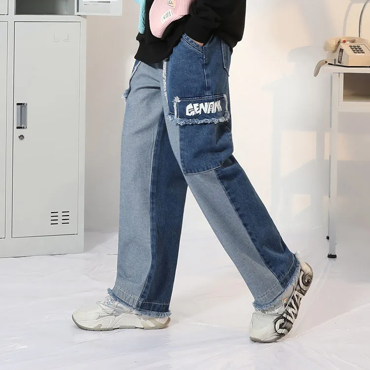GENANX Straight Jeans Unisex Denim Blue-3