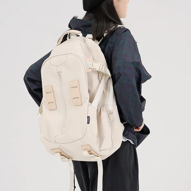 MYEDITION Laptop Bag Backpack Oxford Ecru Unisex-4