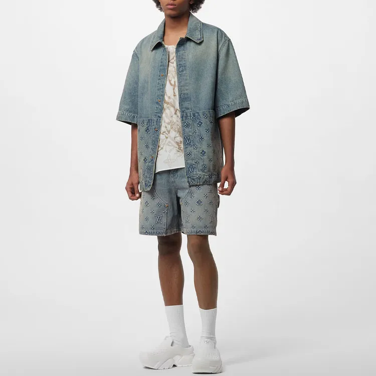 LOUIS VUITTON Short Sleeve Denim Workwear Shirt-1