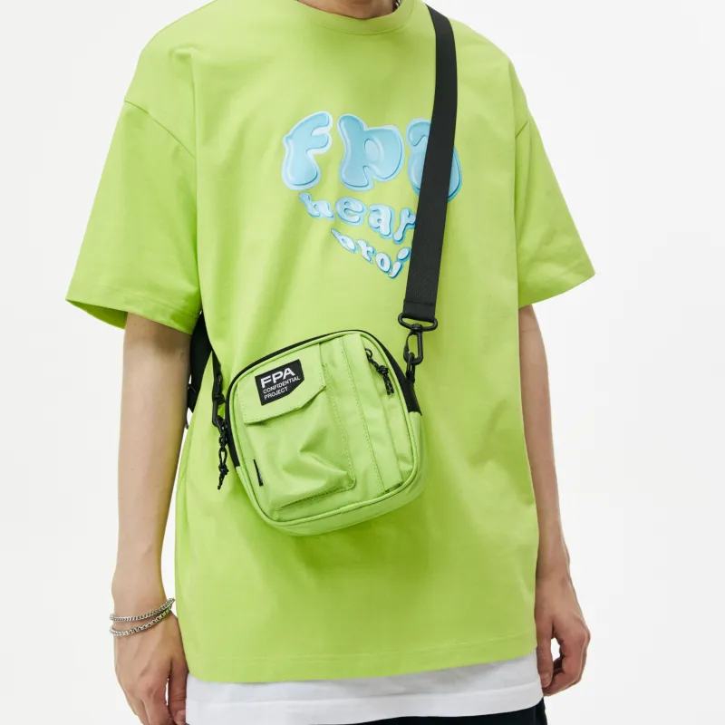 FPA Label Small Square Bag, Crossbody Bag Regular Unisex Mint Green/Orange-3