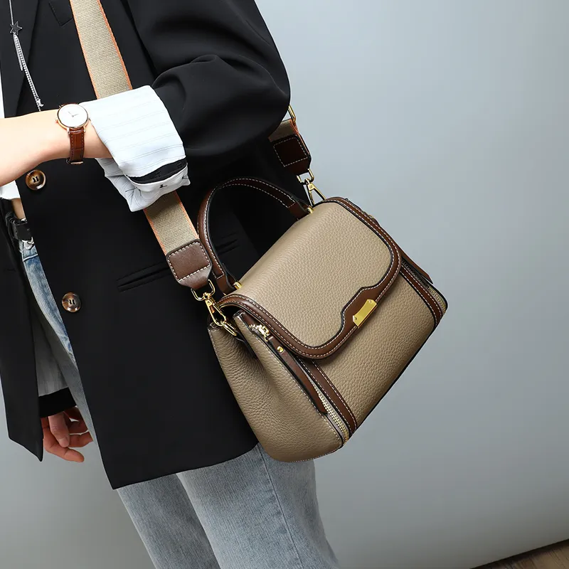 VINEY Cow Leather Handbag, Shoulder Bag, Crossbody Bag, Mom Bag Regular Women's Multicolor-8