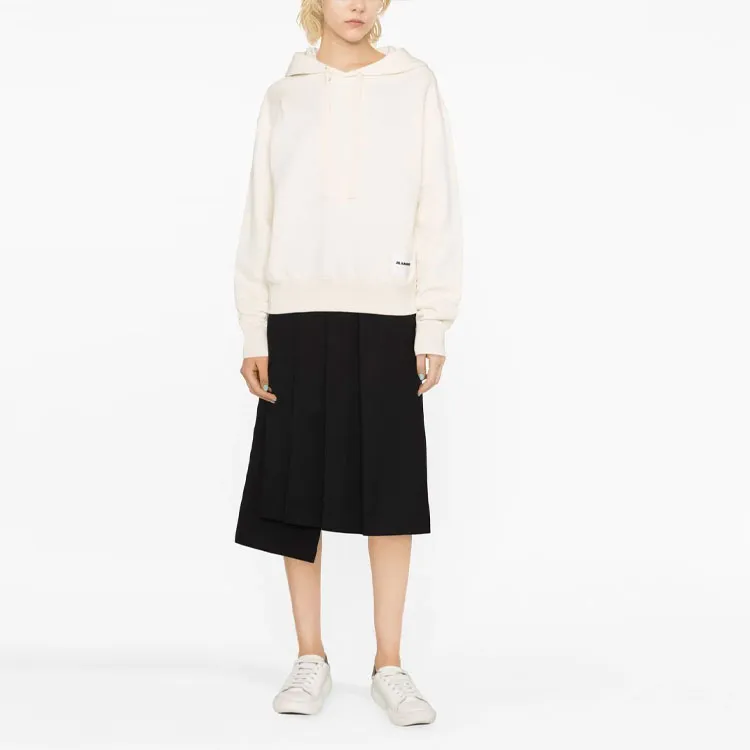 JIL SANDER + Logo Patch Drawstring Hoodie-2