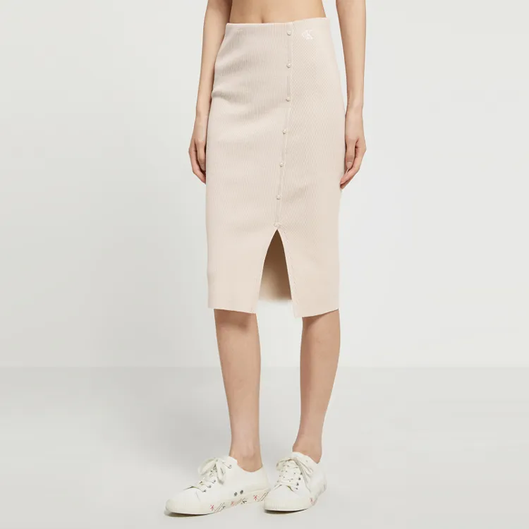 CK/Calvin Klein Knit Long Skirts Women's Beige-2