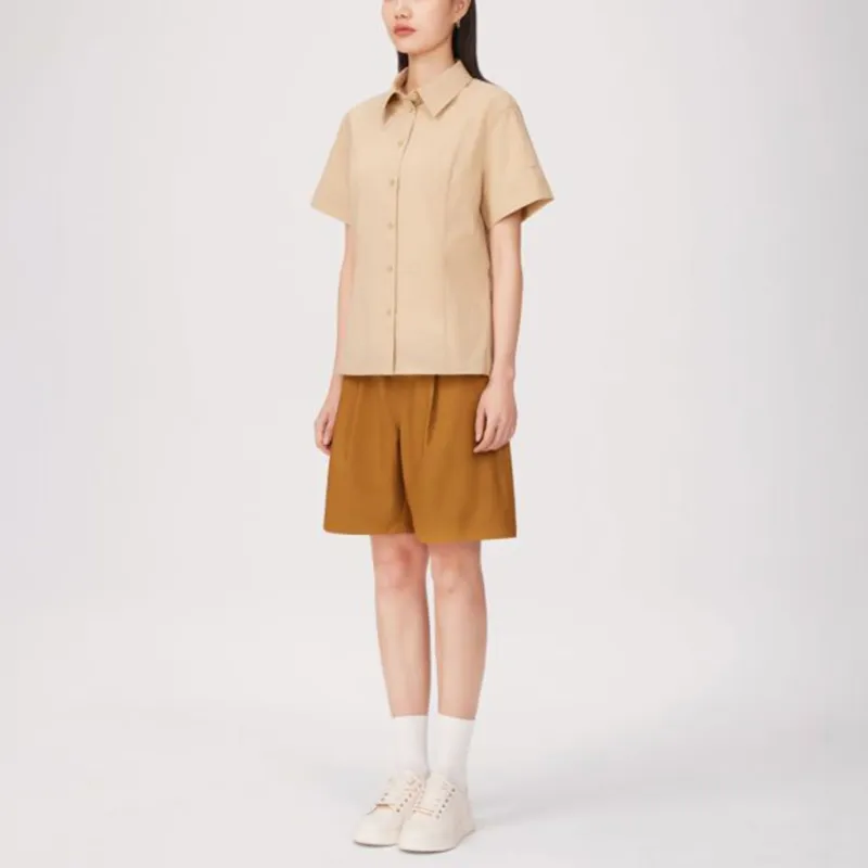 LI NING 1990 Commuter Series Shirts Women's Khaki Yellow-3