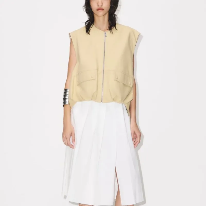 ZARA Tank Tops Women's Tan-2