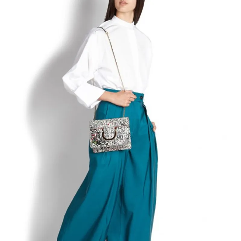 FERRAGAMO Leather Flap Bag Regular Women's Multicolor-4