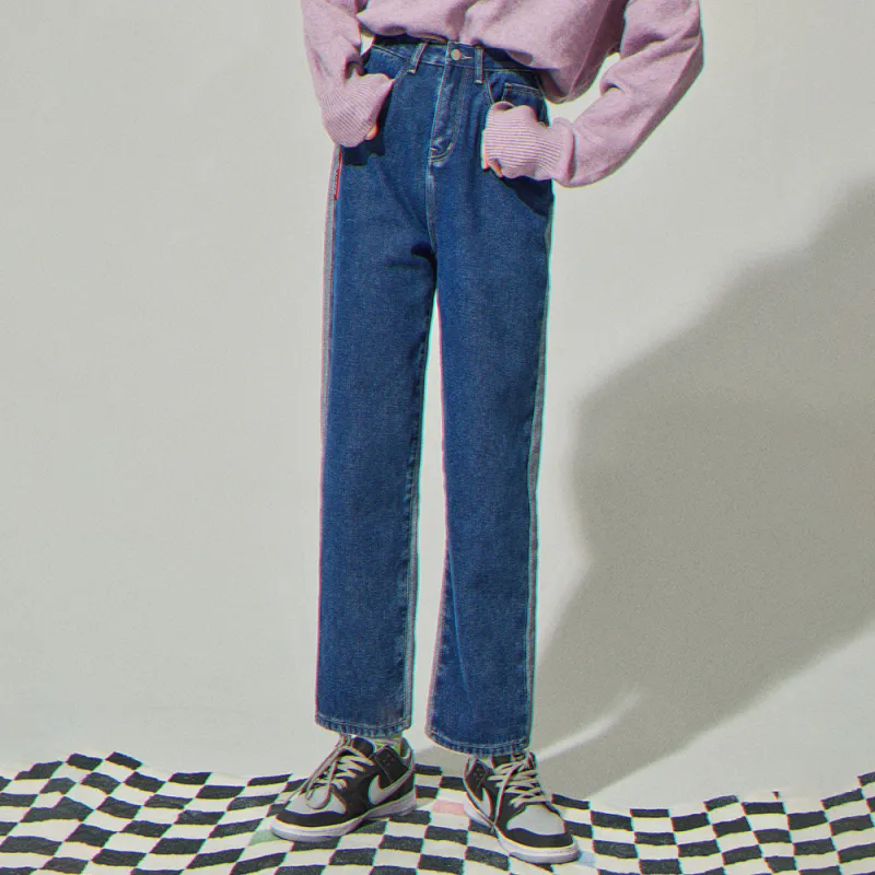Qee X SEENFAAN Jeans Women's Blue-2