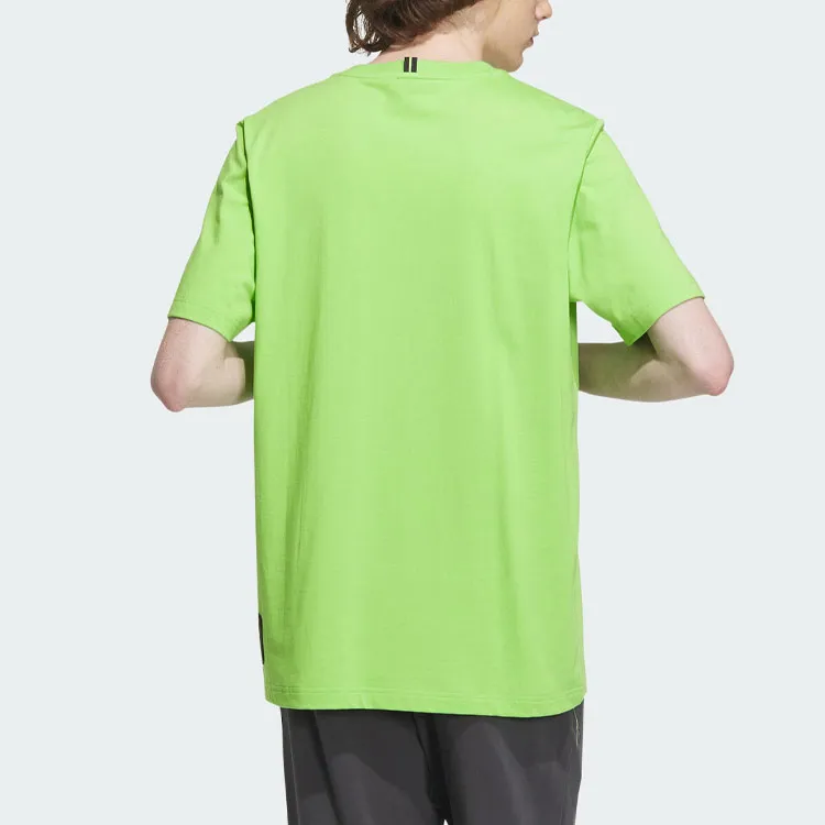 Adidas T Shirts Men Half Neon Green-2
