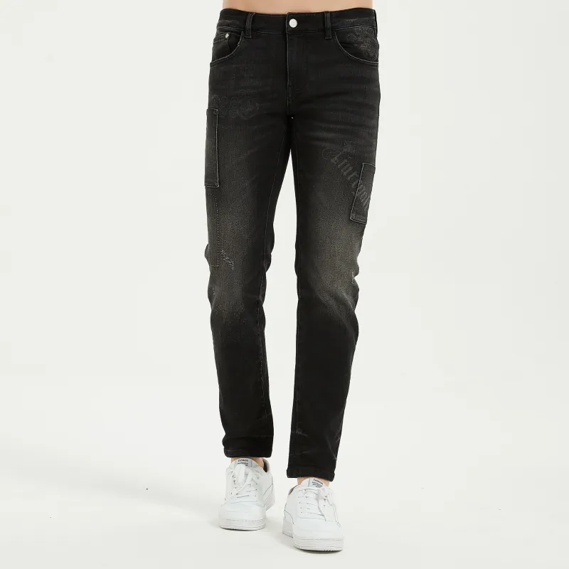 LIUREGALI Jeans Men Black-3