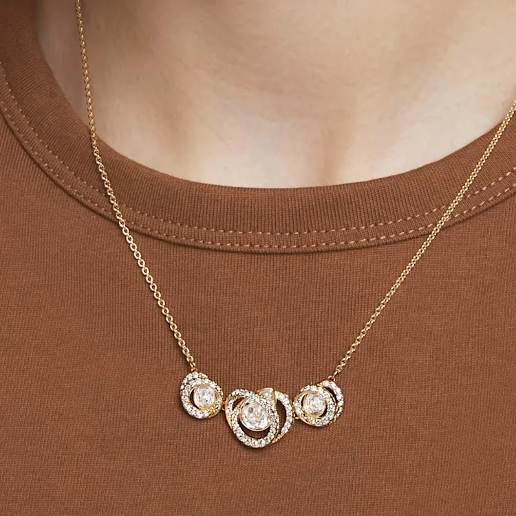 Swarovski Generation Faux Crystal Necklaces Women's Gold-2