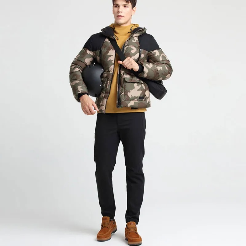 Jack Wolfskin Down Jacket Men's Black/Sand Dune Pattern-1
