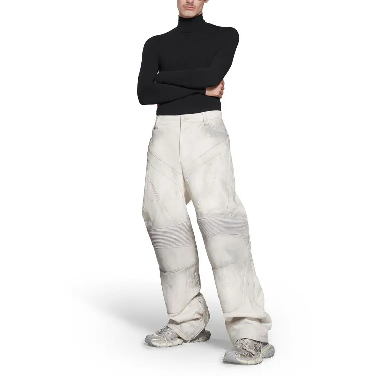 Balenciaga SS24 Casual Pants Loose Fit Style Men's White-2