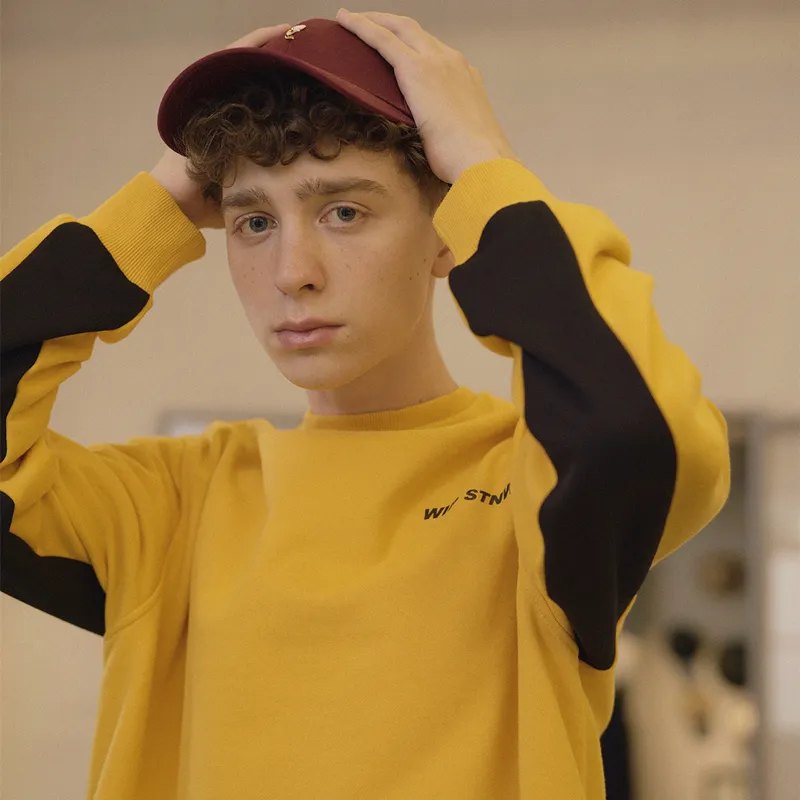 STNW Crew Neck Loose Fit Sweatshirt Unisex Yellow-3