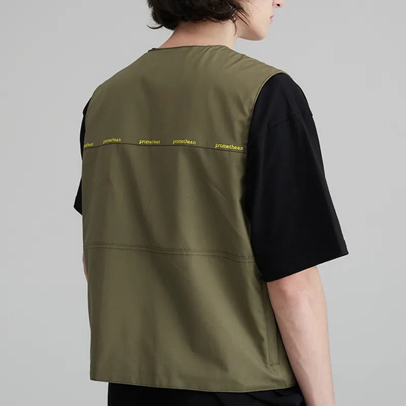 Prth Promethean Loose Fit Vest Unisex Olive Green-8