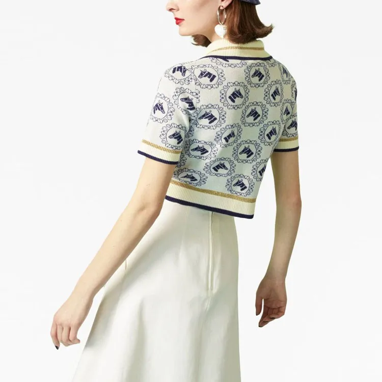 GUCCI Equestrian jacquard Polo Top-3