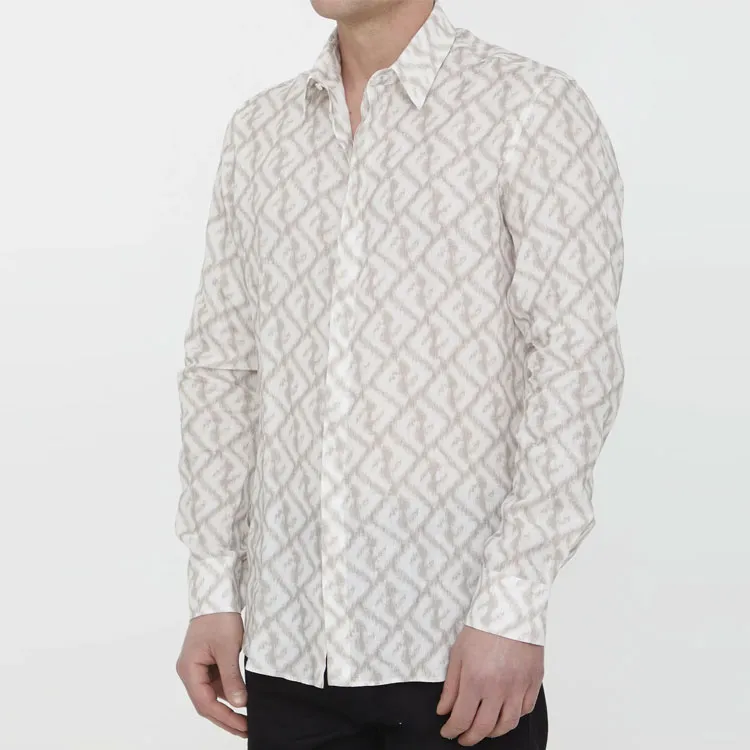 FENDI Shirts Men Beige-3