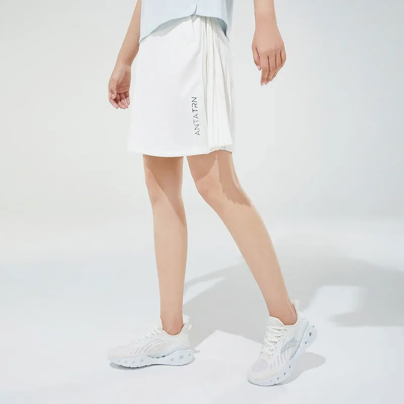 ANTA Variety Training Collection Casual Short Skirts Women's Elegant White-4