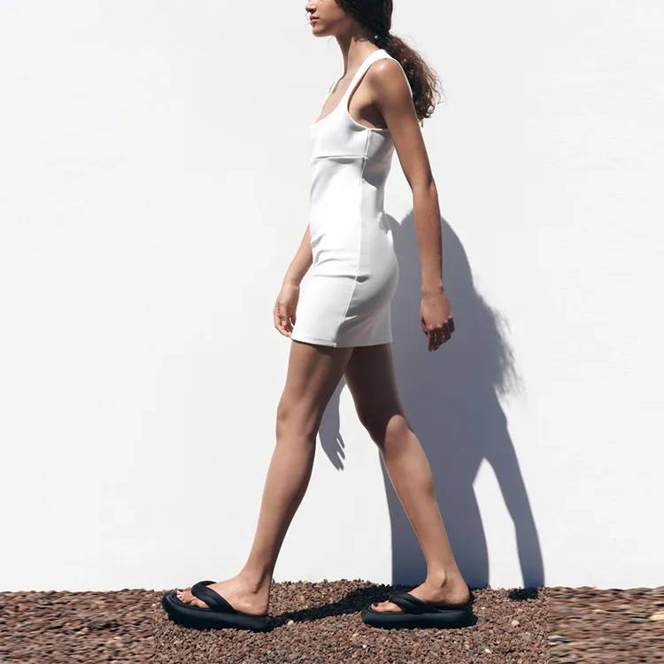 ZARA Sleeveless Dresses Women's White-2
