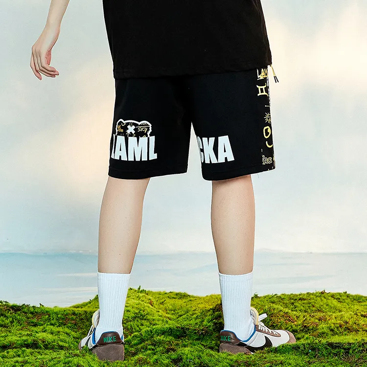 LAMLICKA Loose Fit Shorts Unisex Black-4